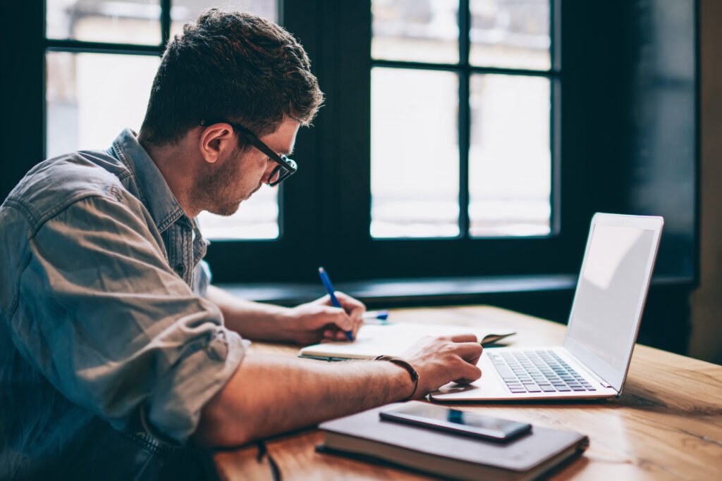 man applying for flexible funding with transition finance
